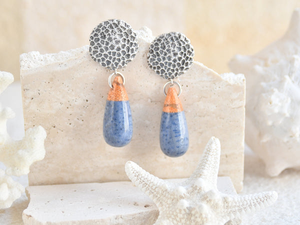 Silver Coral Drop Earrings Maritime Earrings, Mermaid Earrings, Almkaia by Heike Otten