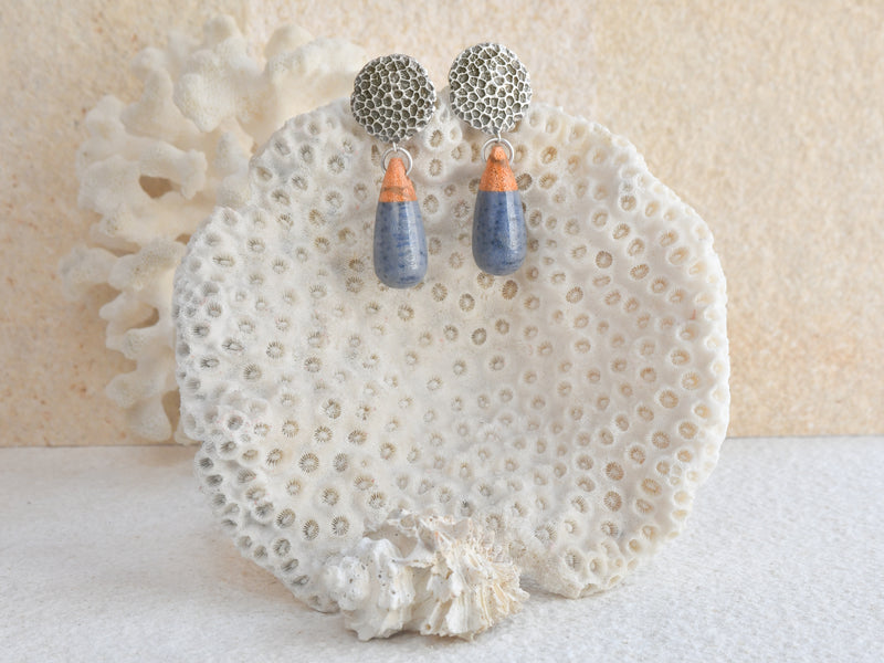 Silver Coral Drop Earrings Maritime Earrings, Mermaid Earrings, Almkaia by Heike Otten